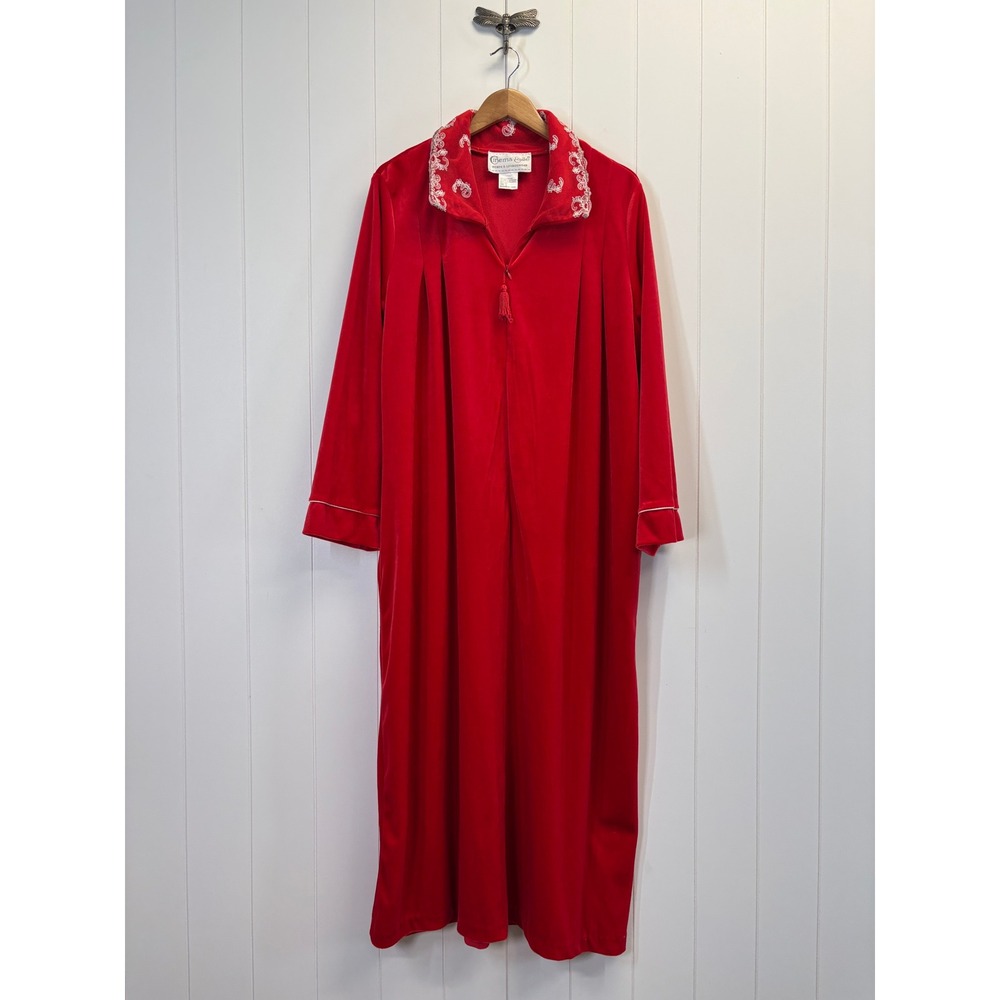 Vintage Cinema Etoile Womens Classic Lace Trim House Robe Size L Old Hollywood